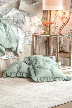 Hot Soft Surroundings Lombardi Smocked Bed Sham I SeaMoss