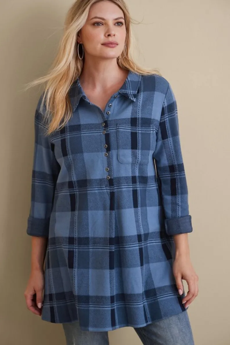 Fashion Soft Surroundings Mad About Plaid Top