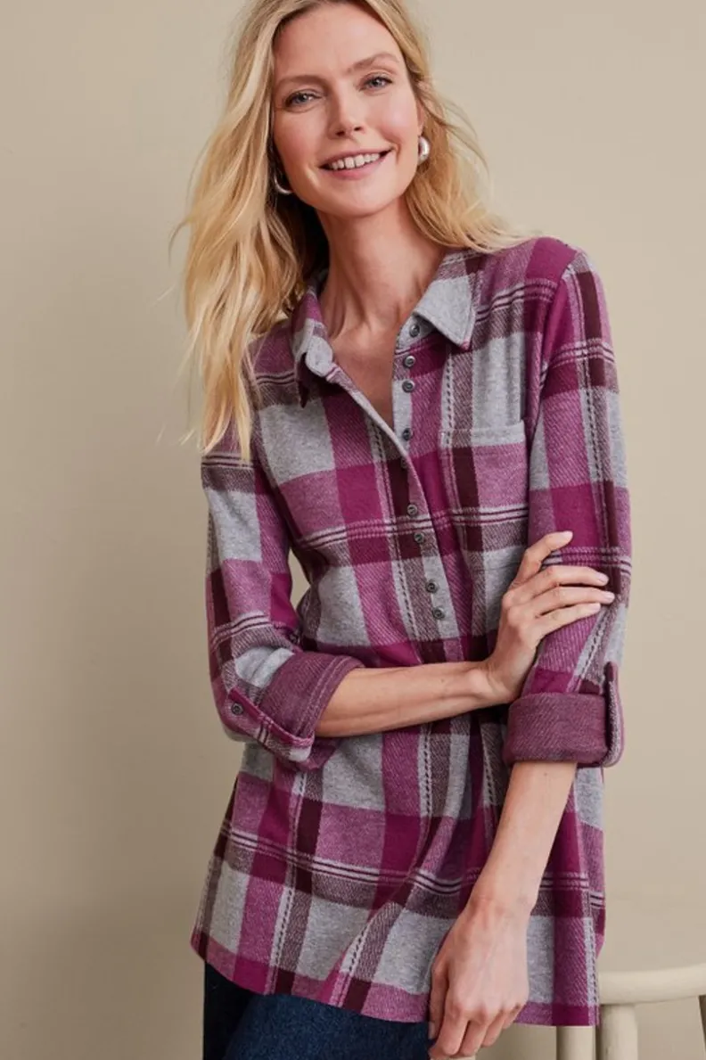 Fashion Soft Surroundings Mad About Plaid Top