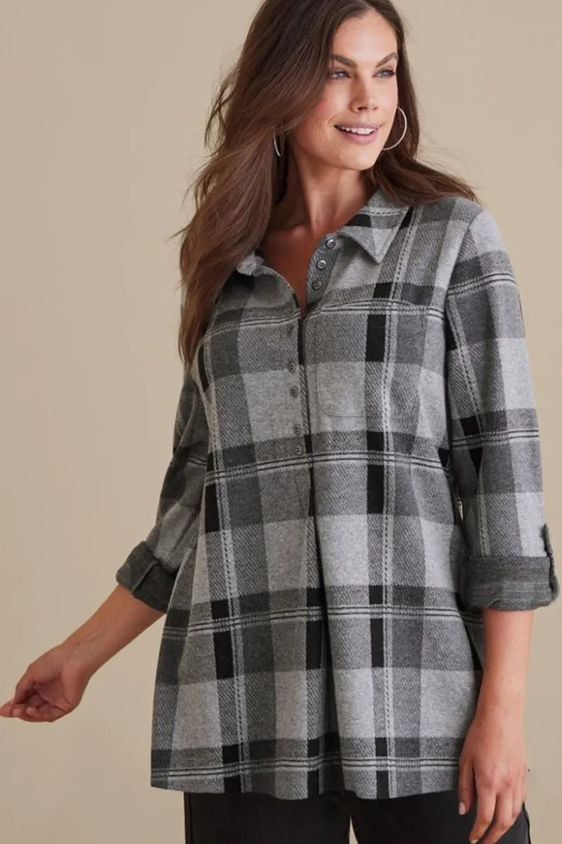 Fashion Soft Surroundings Mad About Plaid Top