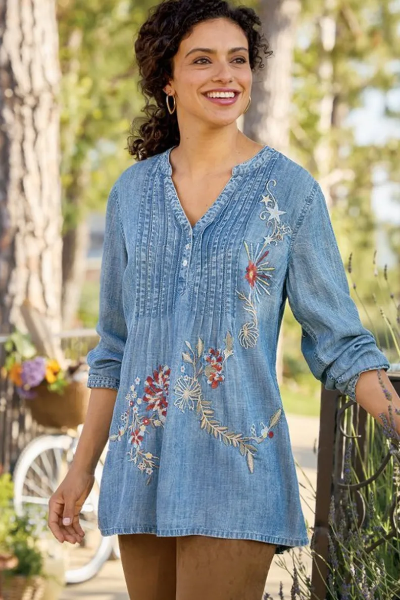 Online Soft Surroundings Maddie Tencel™ Tunic MediumBlueWash