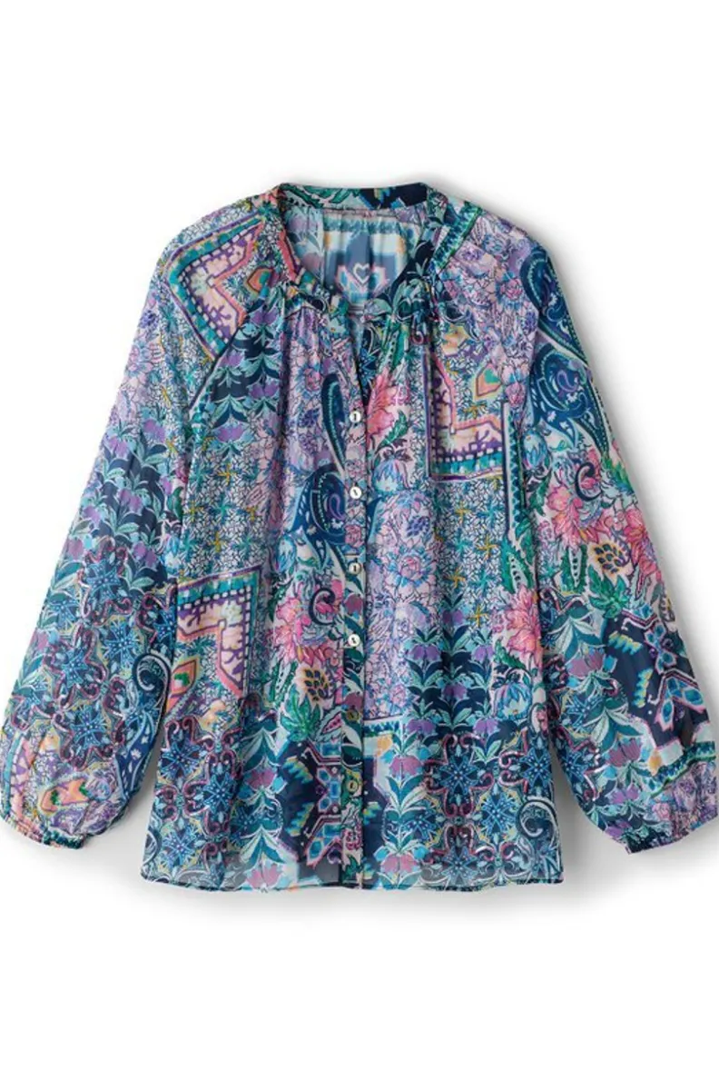 New Soft Surroundings Maisie Long Sleeve Top SafiTapestry