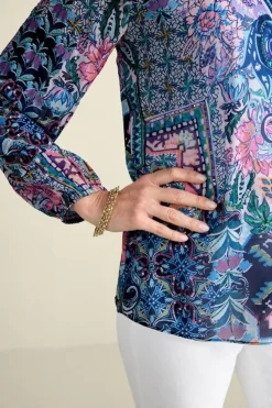 New Soft Surroundings Maisie Long Sleeve Top SafiTapestry