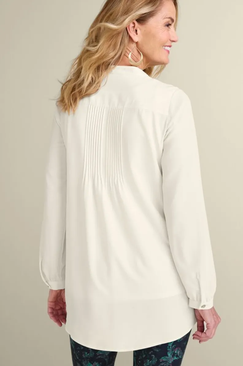 Sale Soft Surroundings Makara Button Tunic IvoryPearl