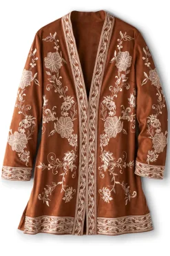 Outlet Soft Surroundings Marienne Faux Suede Jacket Auburn