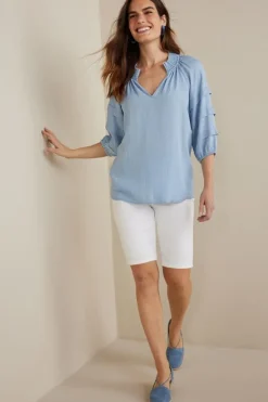 Clearance Soft Surroundings Marisol Tencel™ Top LightChambray
