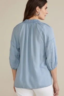 Clearance Soft Surroundings Marisol Tencel™ Top LightChambray
