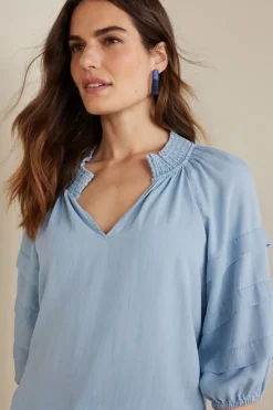 Clearance Soft Surroundings Marisol Tencel™ Top LightChambray