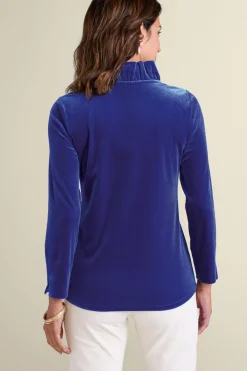 Fashion Soft Surroundings Marlee Ruffle Velvet Top