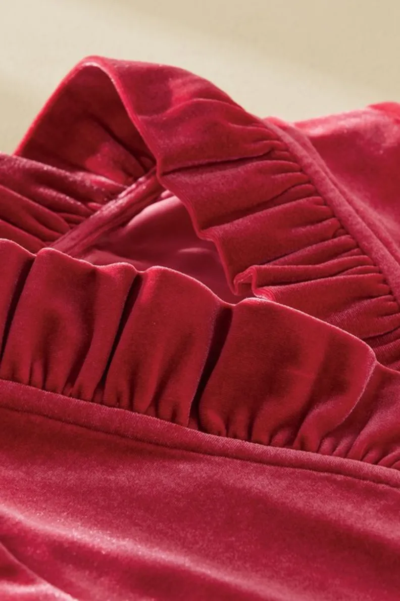 Fashion Soft Surroundings Marlee Ruffle Velvet Top