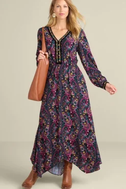 Fashion Soft Surroundings Meena Maxi Dress PaisleyGardenMulti