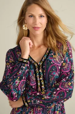 Fashion Soft Surroundings Meena Maxi Dress PaisleyGardenMulti