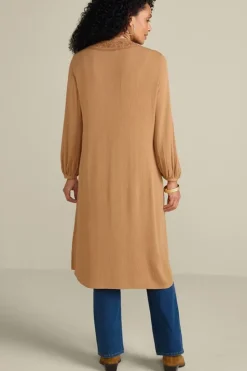 Fashion Soft Surroundings Megara Gauze Topper BrownSugar