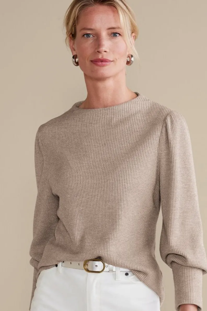 Hot Soft Surroundings Melina Waffle Pullover