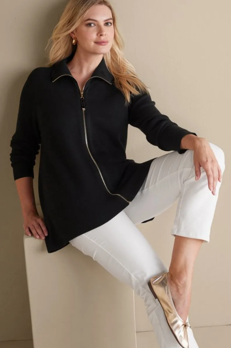 Discount Soft Surroundings Meria Zip Cardi