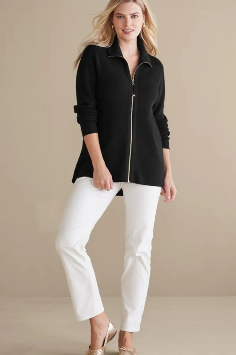 Discount Soft Surroundings Meria Zip Cardi
