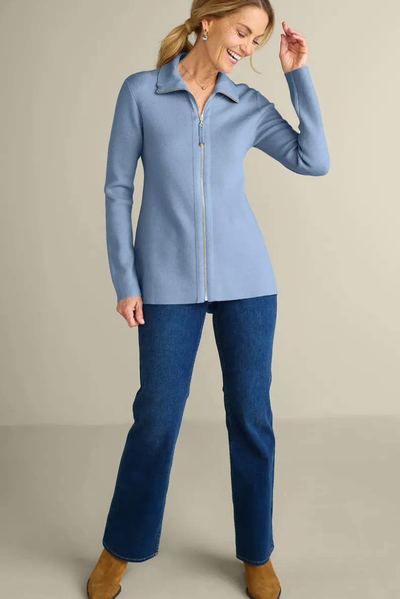 Discount Soft Surroundings Meria Zip Cardi