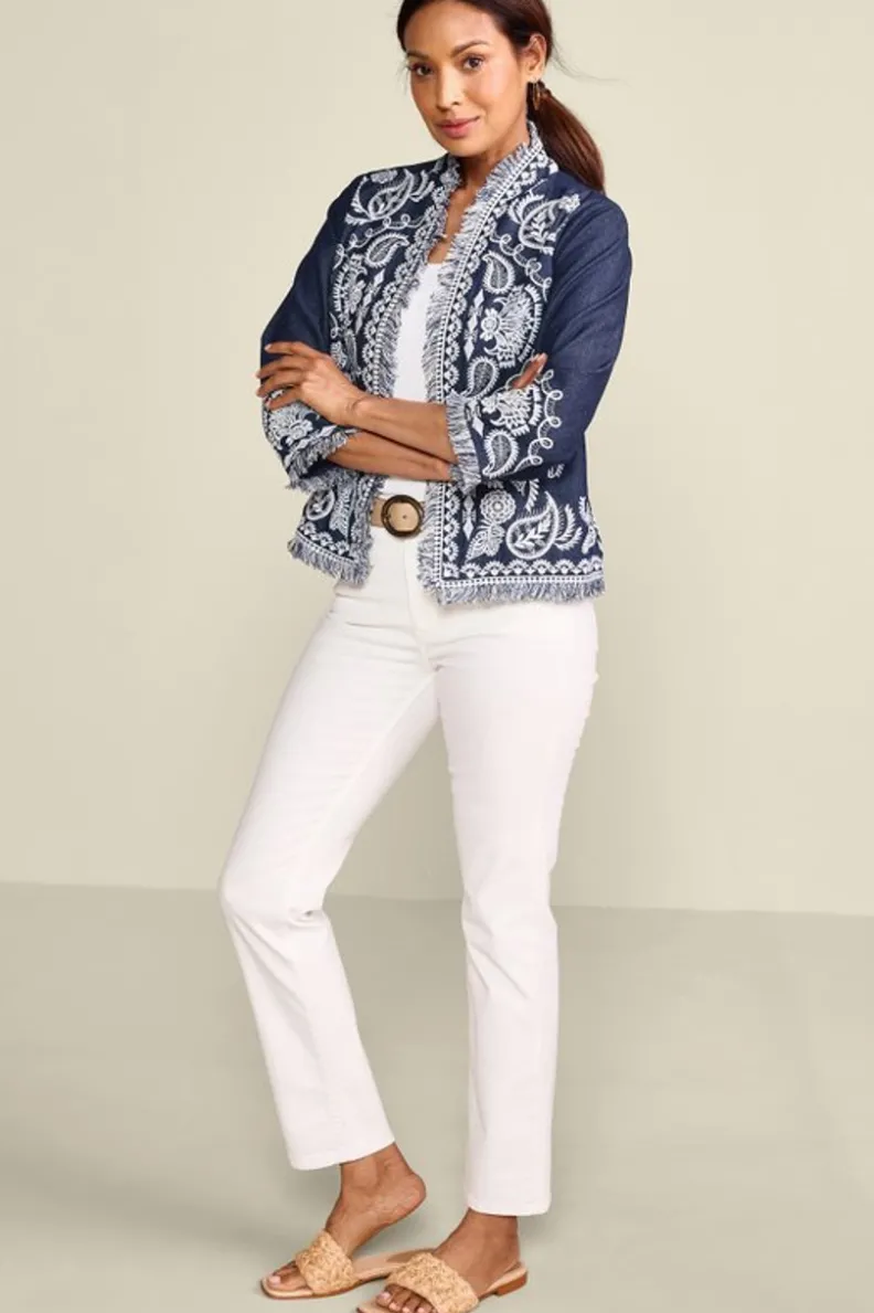 New Soft Surroundings Mesaria Jacket DenimBlue