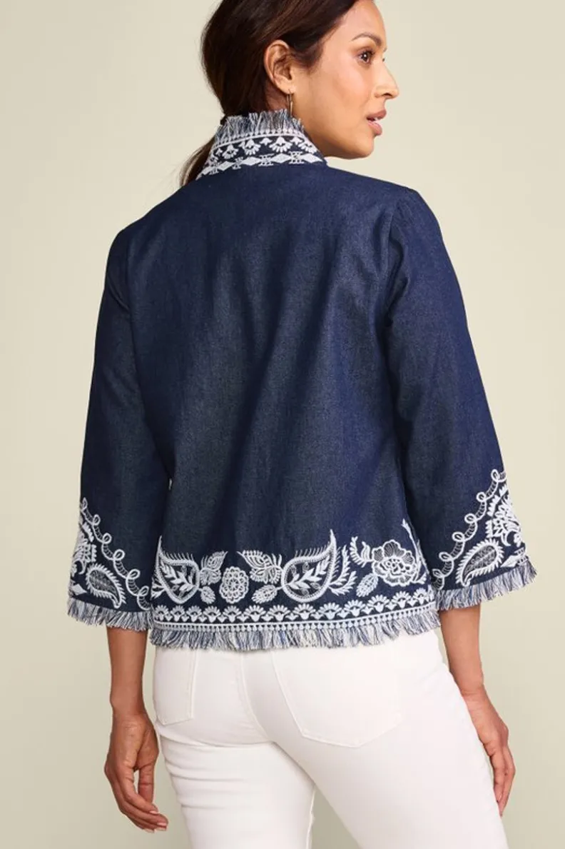 New Soft Surroundings Mesaria Jacket DenimBlue