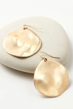 Outlet Soft Surroundings Meza Hammered Disc Earrings Gold