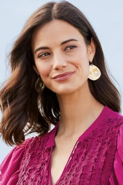 Outlet Soft Surroundings Meza Hammered Disc Earrings Gold