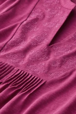 Discount Soft Surroundings Mikaela Embroidered 3/4 Sleeve Tunic RaspberryRadiance