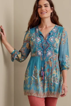 Online Soft Surroundings Mirapani Tunic AyalettaBlue