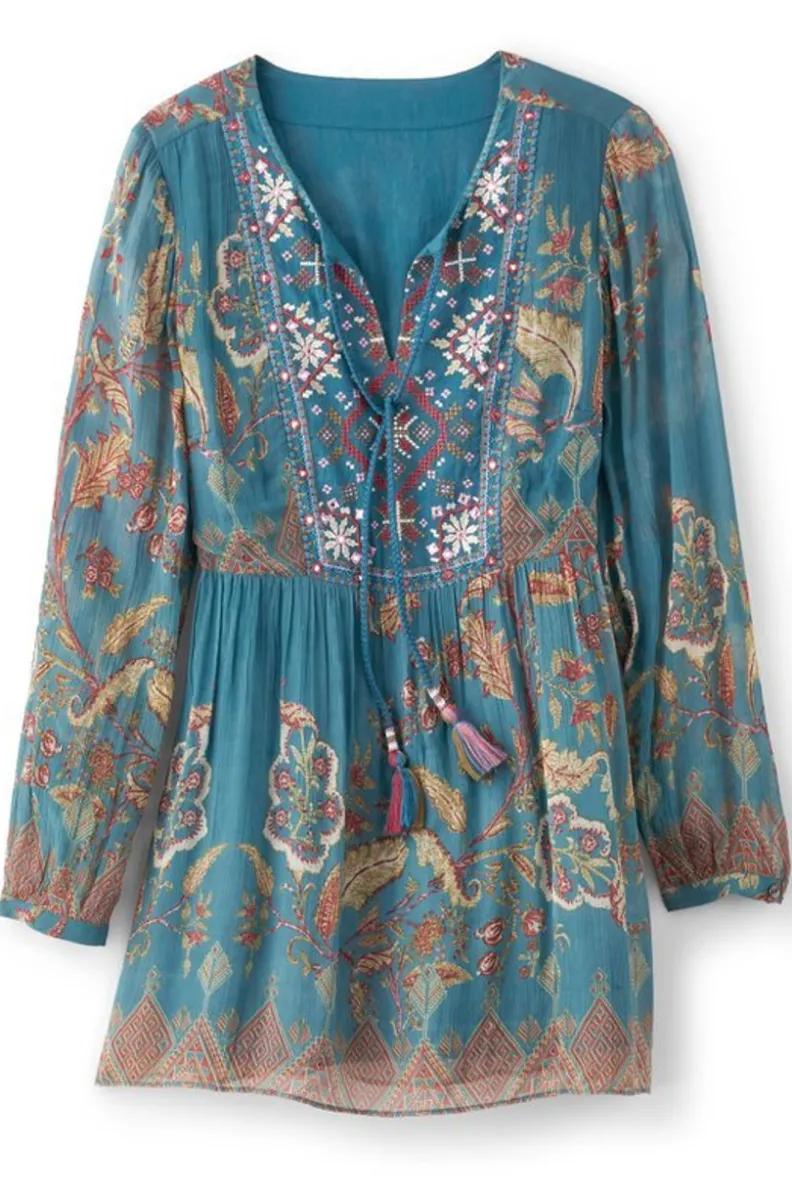 Online Soft Surroundings Mirapani Tunic AyalettaBlue