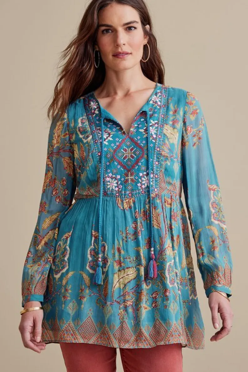 Online Soft Surroundings Mirapani Tunic AyalettaBlue