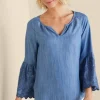 New Soft Surroundings Misty Tencel™ Shirt MediumWash