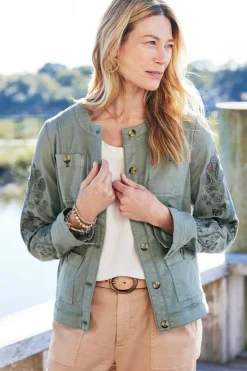 Online Soft Surroundings Monterey Utility Jacket AgaveGreen