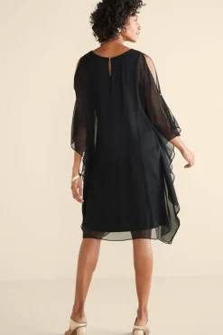 Fashion Soft Surroundings Morlaix Silk Dress Black
