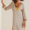New Soft Surroundings Myla Caftan NaturalLinen