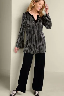 Outlet Soft Surroundings Nevelle Tunic BlackLurexKnit