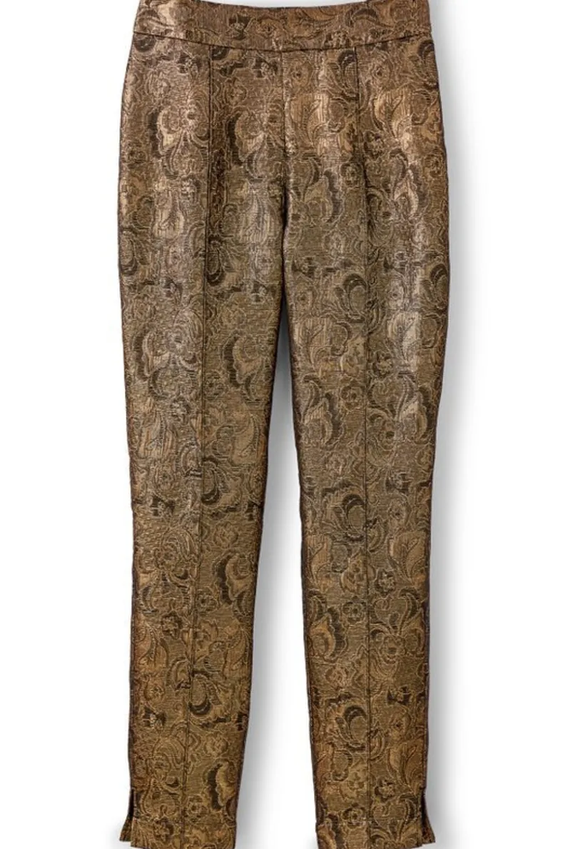 Discount Soft Surroundings Nevina Jacquard Trouser GoldFloral