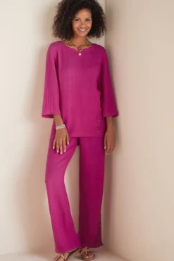 Fashion Soft Surroundings Oceo Gauze Wide-Leg Pants