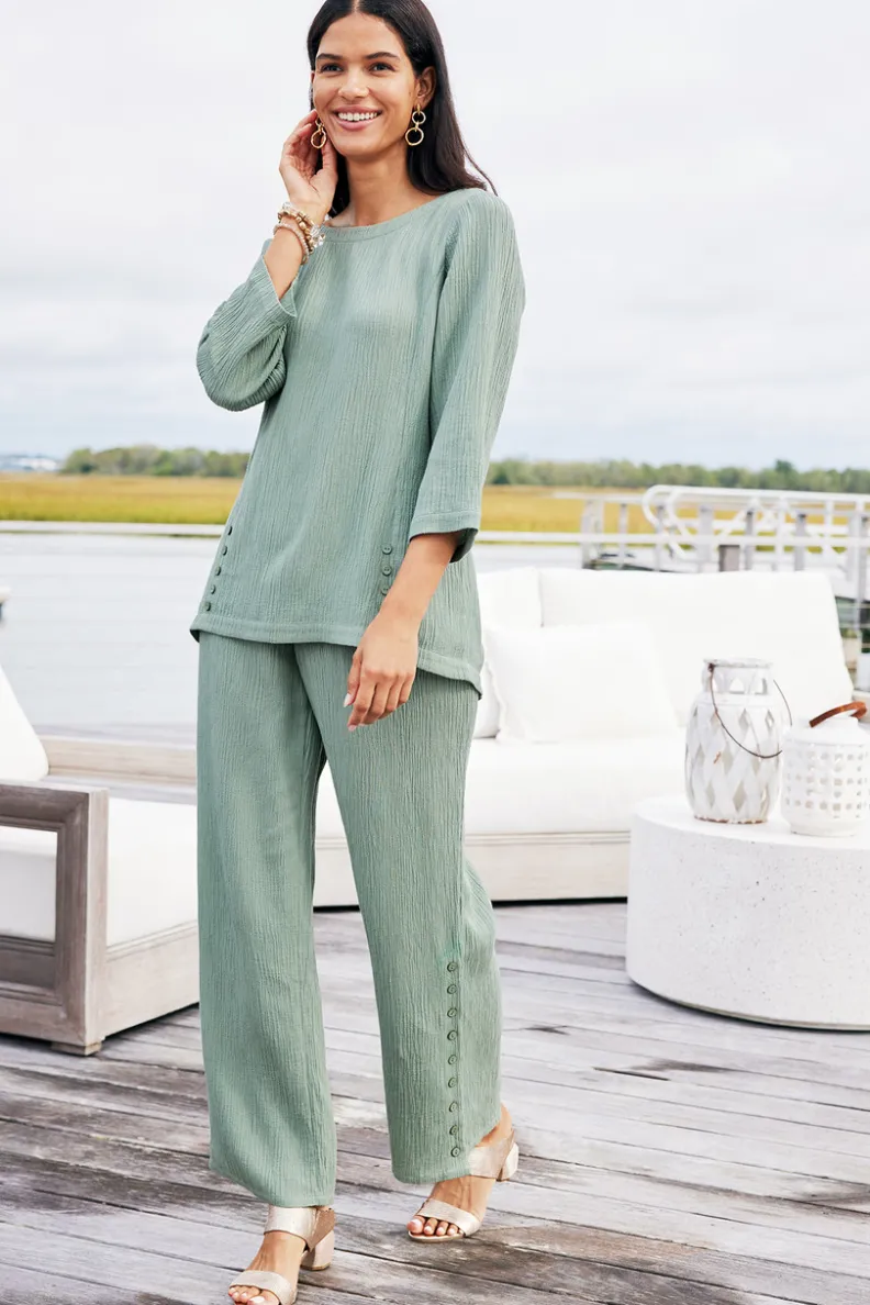 Fashion Soft Surroundings Oceo Gauze Wide-Leg Pants