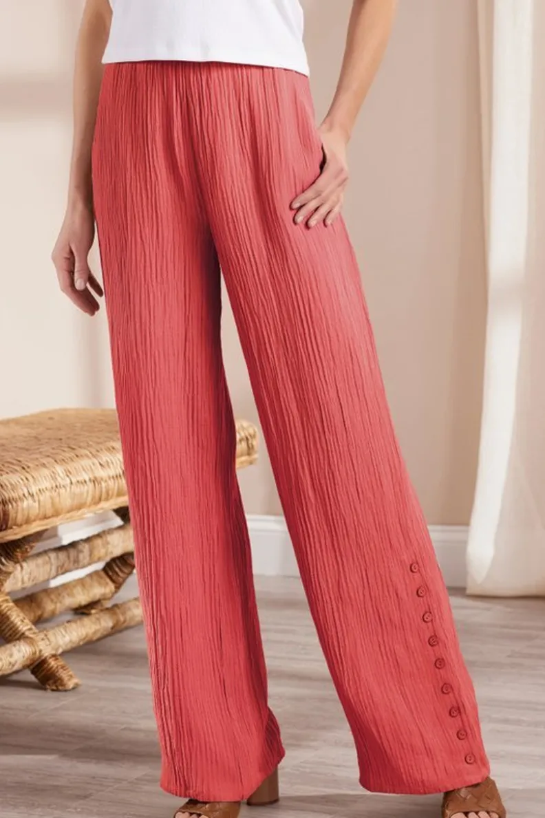 Fashion Soft Surroundings Oceo Gauze Wide-Leg Pants