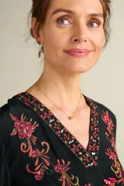 Outlet Soft Surroundings Onyx Embellished Maxi Dress Black