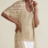 Outlet Soft Surroundings Opaline Shimmer Cardigan Sesame