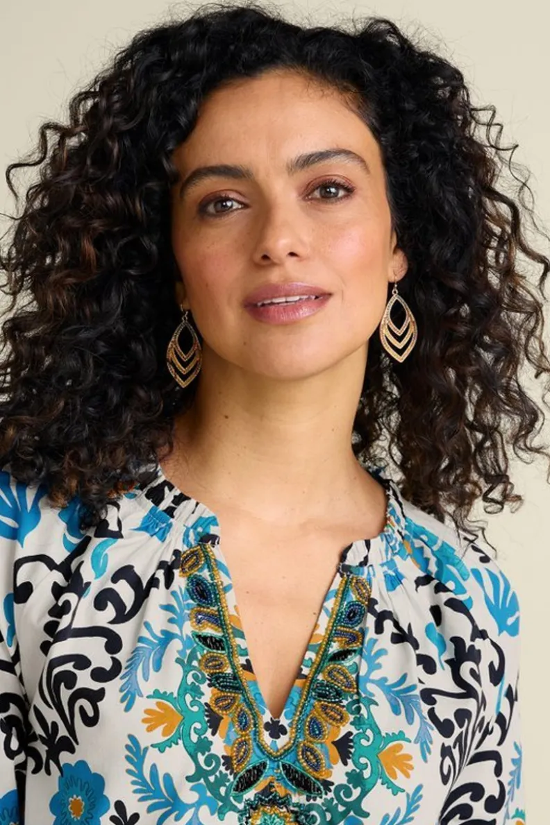 Clearance Soft Surroundings Pluma Drop Earrings Green/BrownMulti