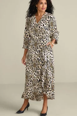 Discount Soft Surroundings Priyani Midi Dress LeopardMedallion