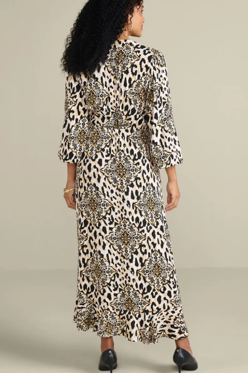 Discount Soft Surroundings Priyani Midi Dress LeopardMedallion