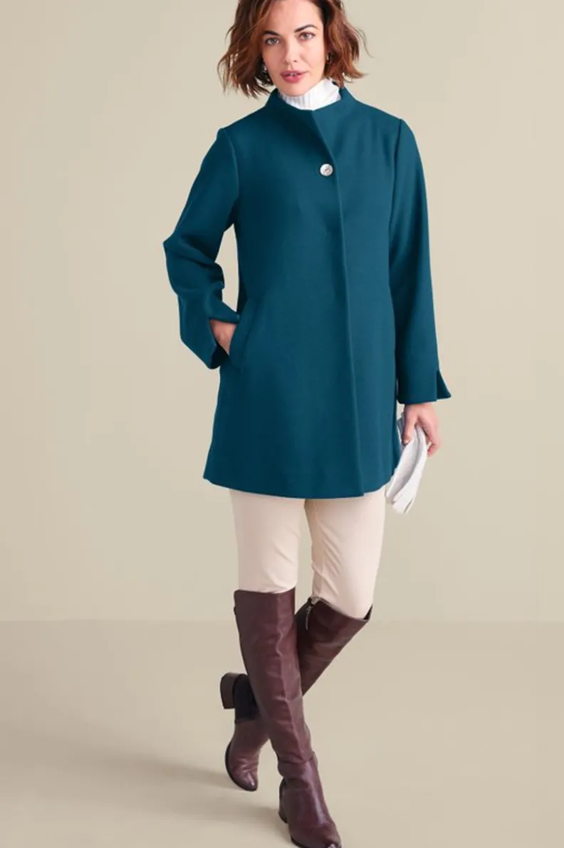 Online Soft Surroundings Rachel Swing Coat SailorBlue