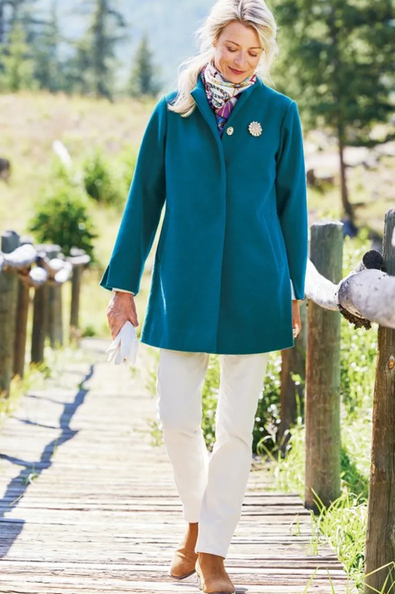 Online Soft Surroundings Rachel Swing Coat SailorBlue