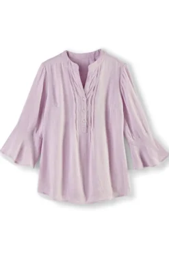 Outlet Soft Surroundings Raisa Linen Blend Top BlueBell