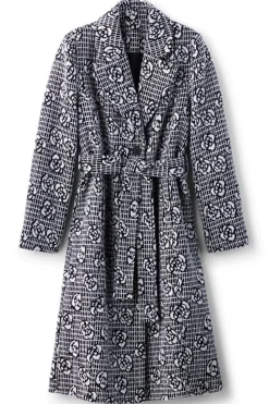 Sale Soft Surroundings Rami Jacquard Coat Black/White