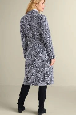 Sale Soft Surroundings Rami Jacquard Coat Black/White