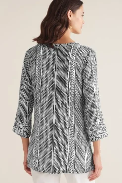 Online Soft Surroundings Ravello Top Black/WhiteAbstract