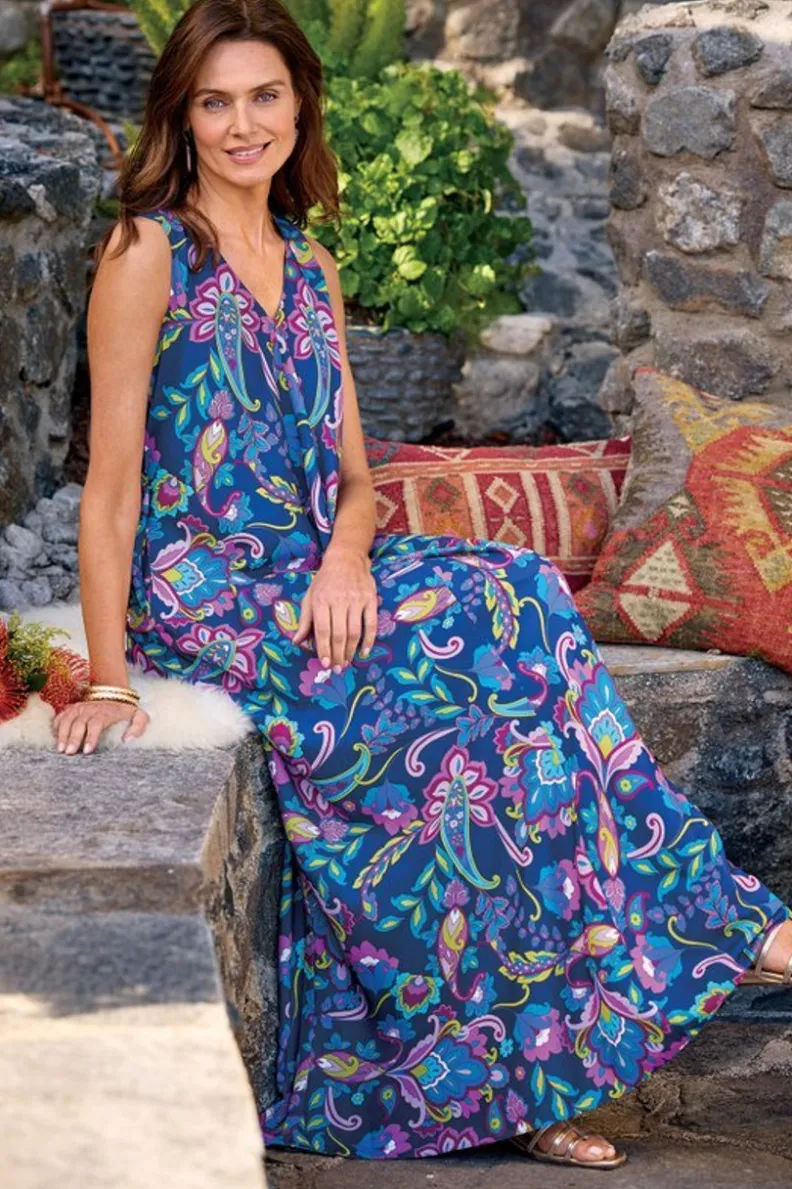 New Soft Surroundings Rosalia Maxi Dress SanFranPaisley